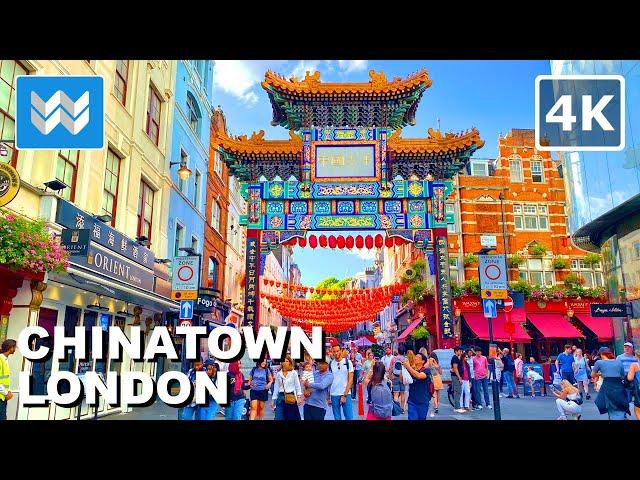 [4K] Chinatown London UK  Restaurants Walking Tour Vlog & Vacation Travel Guide Binaural Sound