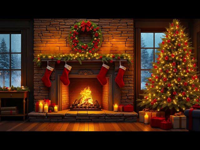 Cozy Christmas by the Fireplace  Crackling Fire Sounds for Deep Sleep and Relaxation 