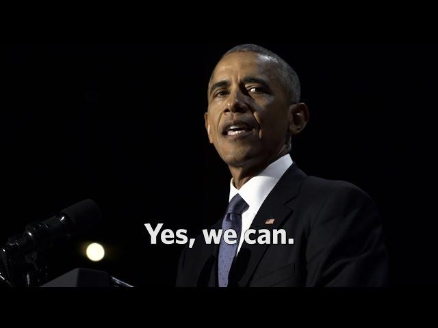 The Final Minutes of President Obama's Farewell Address: Yes, we can.