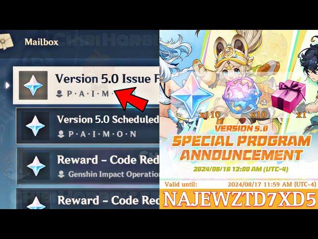 OFFICIAL!! REDEEM CODES for 410 PRIMOGEMS And 5.0 LIVESTREAM DATE – Genshin Impact