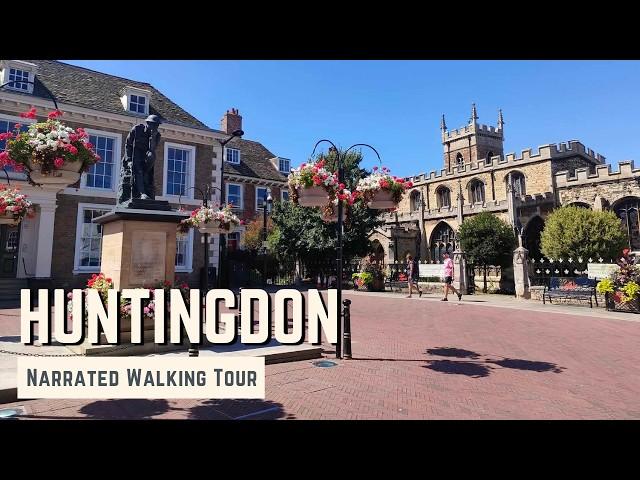 HUNTINGDON, Cambridgeshire | 4K Narrated Walking Tour | Let's Walk 2024