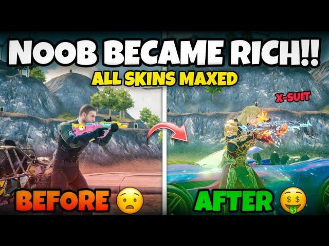 NOOB PLAYER BECAME RICH IN BGMI WITH ALL SKINS MAXED OUTMew2