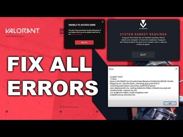 VALORANT - METHOD TO FIX ALL ERRORS (ERROR 43/Vanguard)