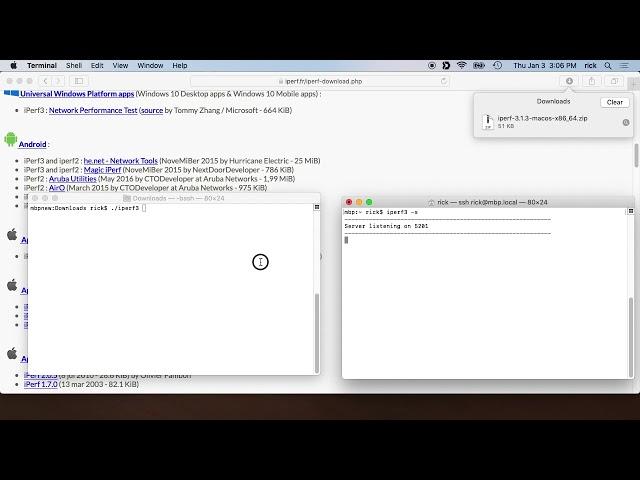 Mac iPerf3 (Network Speed Test Software) Install and Demonstration