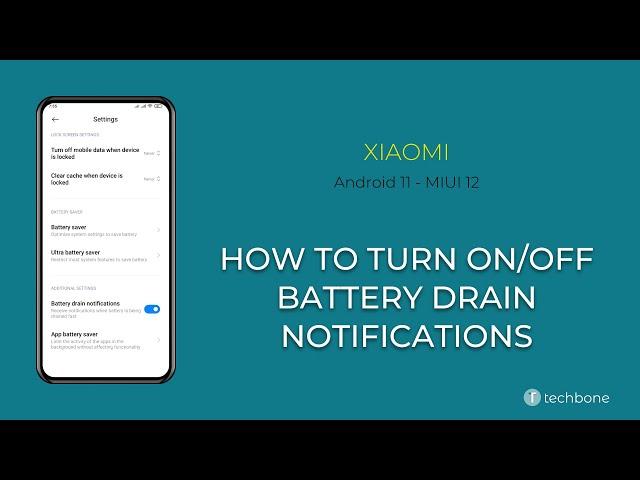 How to Turn on/off Battery drain notifications - Xiaomi [Android 11 - MIUI 12]