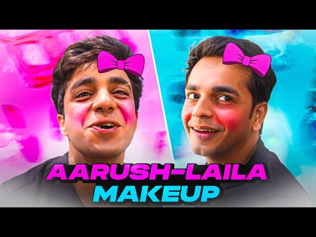 Aarush Bhola & Laila Makeup Tutorial! @aarushbhola17 @VarunYadavLailaa