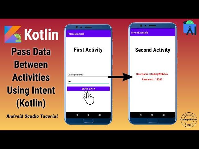 how to pass data from one activity to another in android kotlin  | kotlin tutorial for beginners