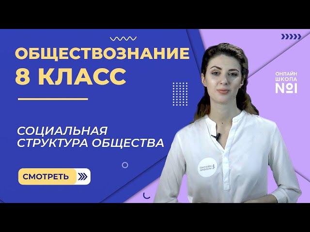 Социальная структура общества. Видеоурок 13. Обществознание 8 класс