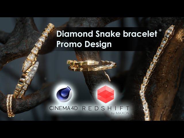 Jewellery Gold Snake / Cinema 4d + Redshift / Promo 4k Video