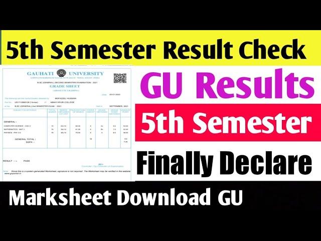 Guwahati University 5th Semester Results check.