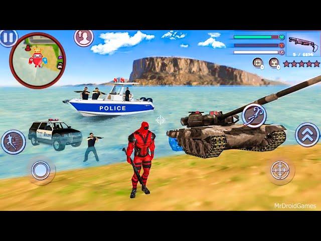 Deadpool Rope Hero Vice Town: Fun at Military Officers Tank - Android Gameplay