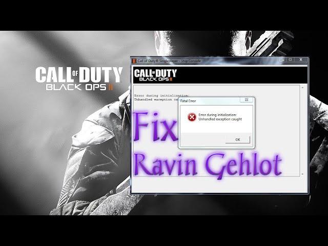 Black Ops 2 Unhandled exception caught error fix for Window 10 New Method