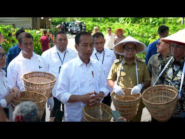 Presiden Jokowi Usai Meninjau Panen Kopi di Lampung Barat