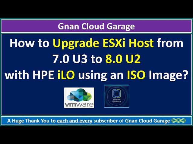 How to Upgrade ESXi Host from 7.0 U3 to 8.0 U2 with HPE iLO using an ISO Image?