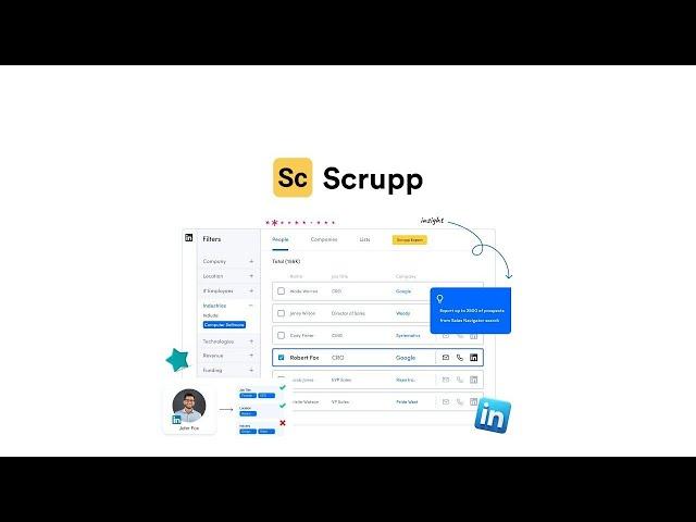 Scrupp Review | Scrupp Lifetime Deal - The Best LinkedIn Sales Navigator Scraper