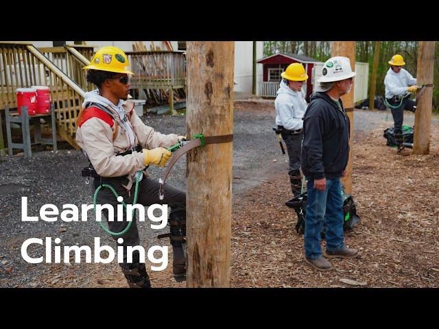 How a Lineman Climbs a Pole