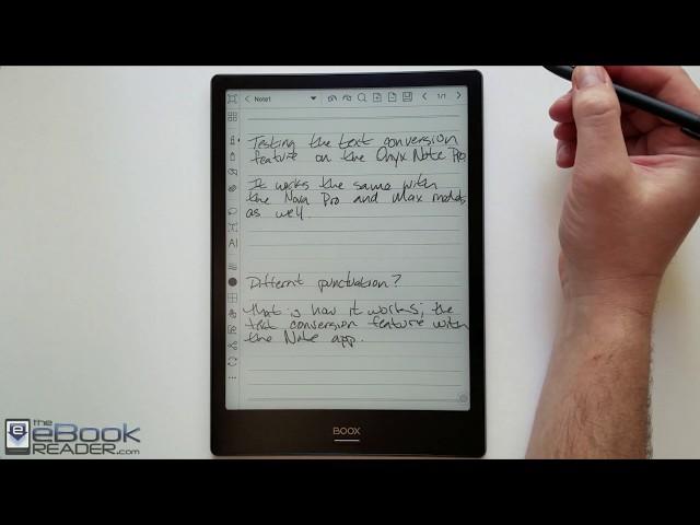 Onyx Boox Convert Handwritten Notes to Typed Text Feature