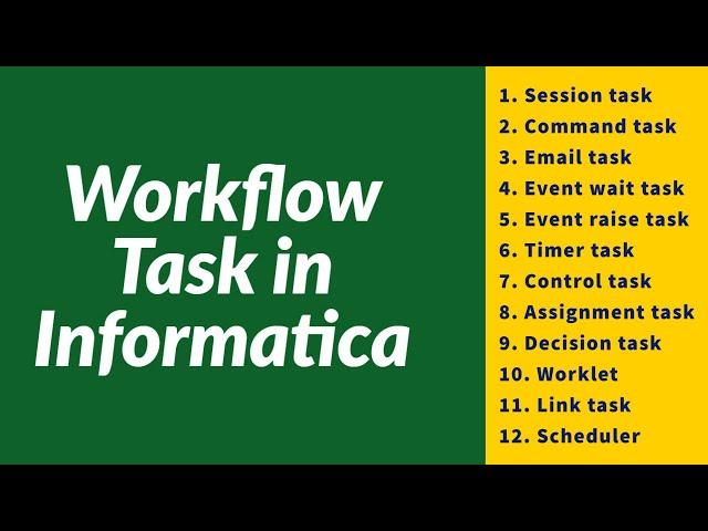 Workflow Task in Informatica | Command task | Email task | Scheduler in Informatica | Tutorial