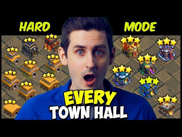 Can I WIN SOLO in Hard Mode Using EVERY Town Hall in Clash of Clans?!?