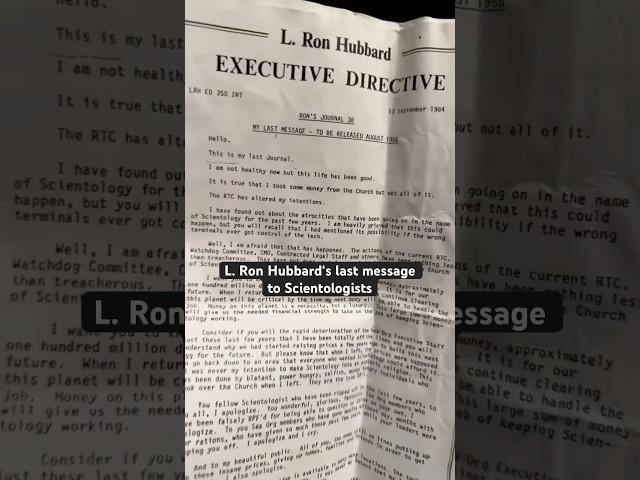 L. Ron Hubbard’s last message