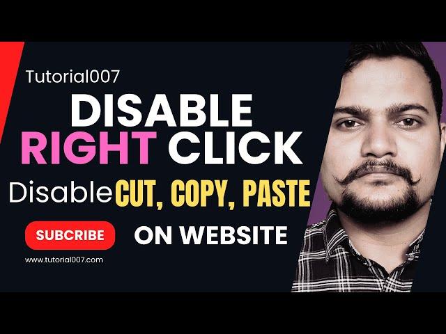 Disable right click on website using jQuery | Disable cut, copy paste on website - Tutorial007