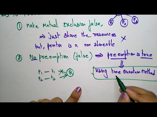 Deadlock handling Methods | Deadlock Prevention |  OS | Lec-65 | Bhanu Priya