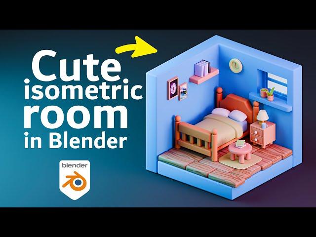 Cute isometric room in Blender 4.0 | Beginner Tutorial |