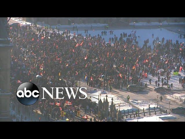 Truckers protest at US-Canada border over vaccine mandates