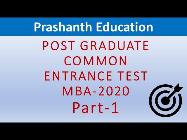 Karnataka PGCET 2021 PGCET MBA 2020 question paper solution with answers Part 1