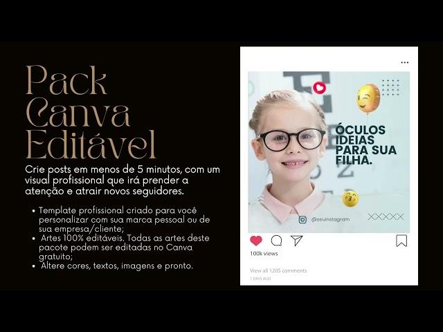 Templates Canva Ótica - Canva Templates - Canva - Pack Canva Editável #canva #canvadesigner