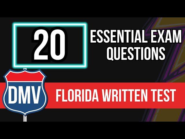 Florida DMV Written Test 2024 For New Permit and Seniors Renewal (Knowledge Test)