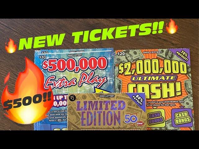 NEW TICKETS!! $20 ULTIMATE CASH!! $10 $500,000 EXTRA PLAY!! $5 LIMITED EDITION!!