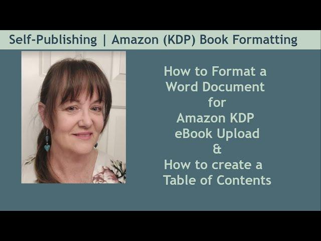 How to Format an eBook for Upload to KDP using Microsoft Word, including Table of Contents.