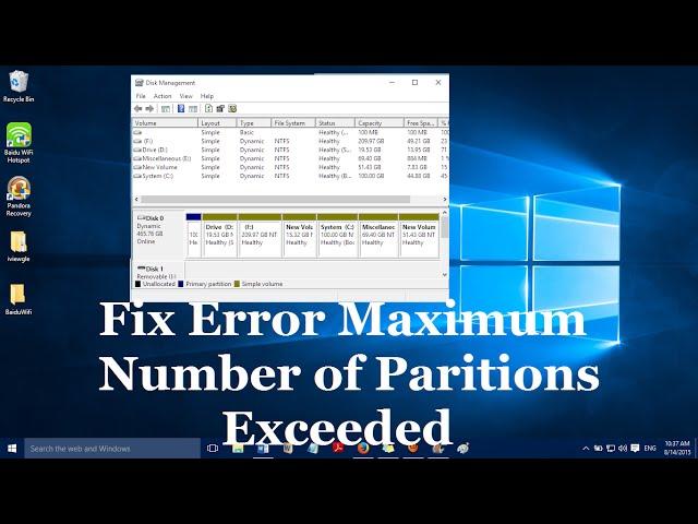 How to fix Error Maximum Number of Partitions Exceeded in Windows 10