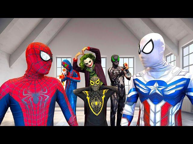 TEAM SPIDER-MAN vs BAD GUY TEAM || Rescue Spiderman From Black & Blue BAD-HERO Team !! (Live Action)