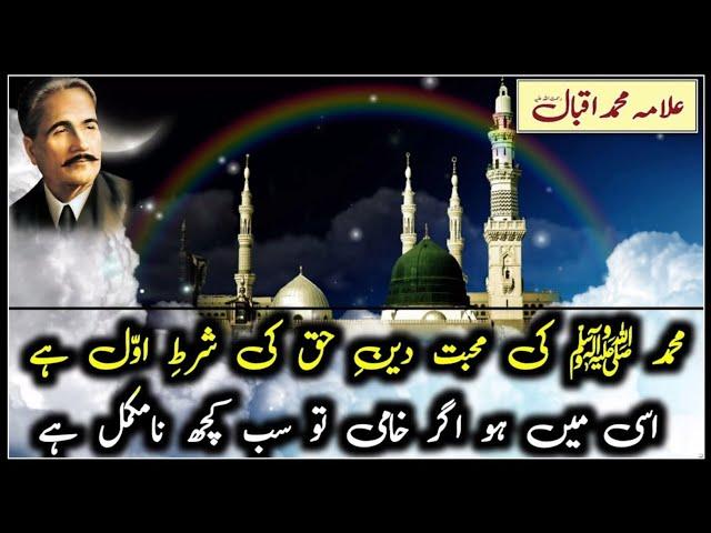 Muhammad Ki Muhabbat Dine Haq Ki Sharte Awwal Hai | Allama Iqbal Ki Shayari | Allama Iqbal Poetry