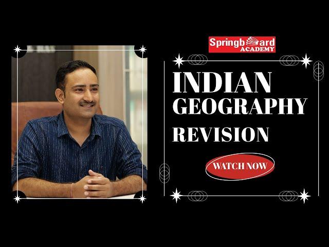 Indian Geography Revision Class For RAS Pre | Mukesh Sir Springboard Academy |