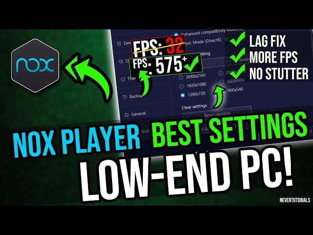 NoxPlayer Best Settings For Low-End PC  | NoxPlayer Lag Fix And FPS Boost For All Games!