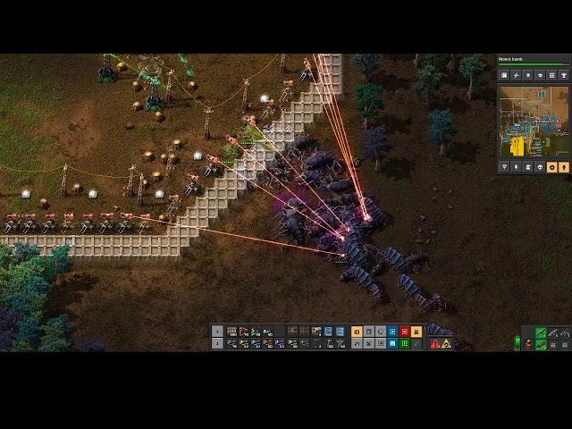 Factorio Laser Turrets in action