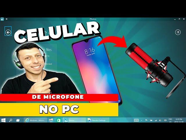 Como fazer celular de MICROFONE para pc