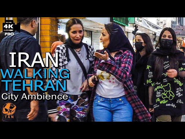 IRAN TEHRAN City Walk 4K Evening City Ambience Travel Vlog Walking Street
