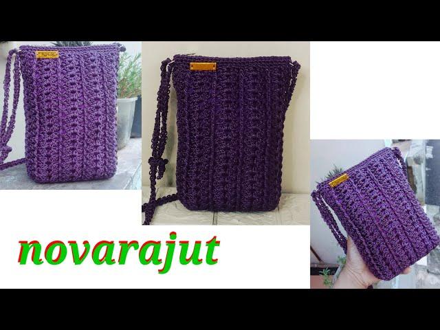 crochet II tutorial membuat tas rajut hp  model modern terbaru yang cantik/Sling bag phone