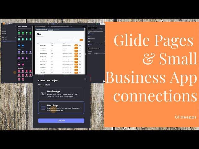 Glide Pages and Small Business App connections