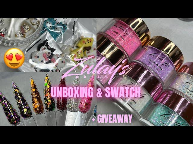 ACRYLIC SWATCH PARTY  | UNBOXING MY SCOOPS FROM @zulaysnails  + GIVEAWAY 