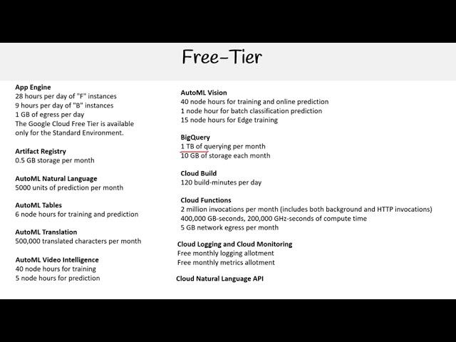 GCP — Free Trial and Free Tier