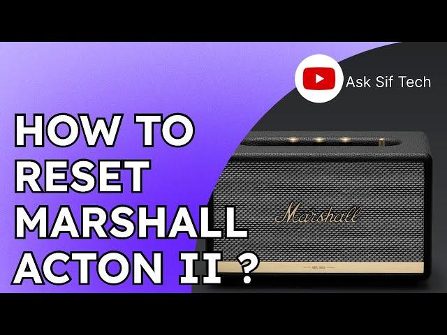 How to reset Marshall Acton II ? | Reset your Acton II #marshall #howto ​⁠