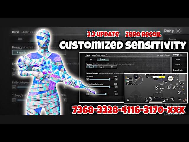 New Update 3.3 BestSensitivity Code + Control Settings Pubg Mobile/Bgmi Sensitivity 2024