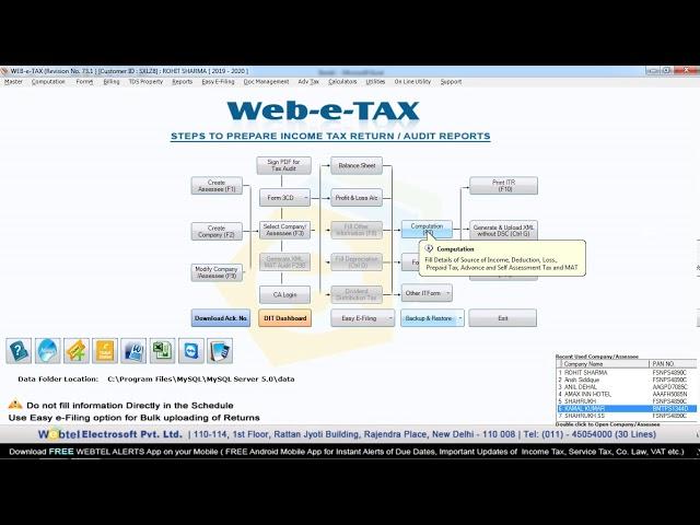 5 HOW TO FILE RETURN THROUGH WEBTEL SOFTWARE ITR 4  BY SS SOFTWARE AND SERVICES