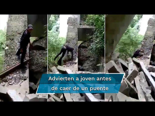 “Te va a jalar la muerte”: joven cae de puente de más de 30 metros en Atoyac, Veracruz