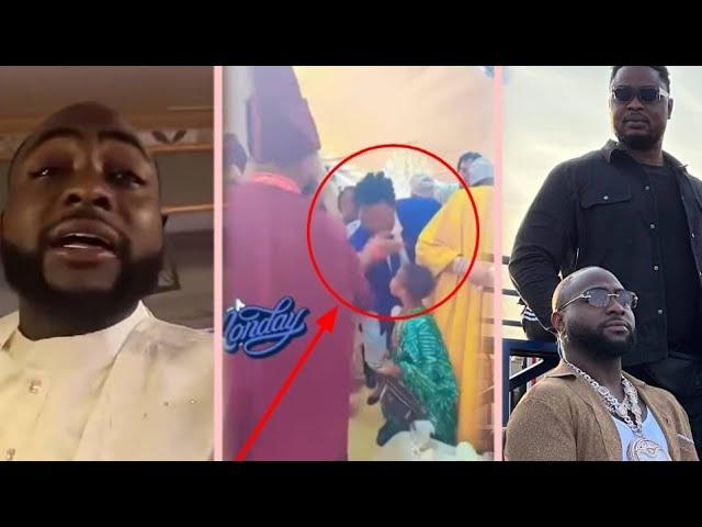 Davido reacts after a viral video showed d moment he allegedly sl@pped his bodyguard at his wedding